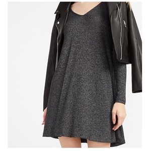 EXPRESS Trapeze Mini Dress. Long sleeve. Grey size M